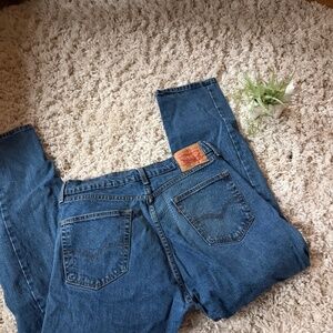 Levi's Levi's Dark thick, dark blue sturdy Blue Denim Jeans mom jeans with sturd